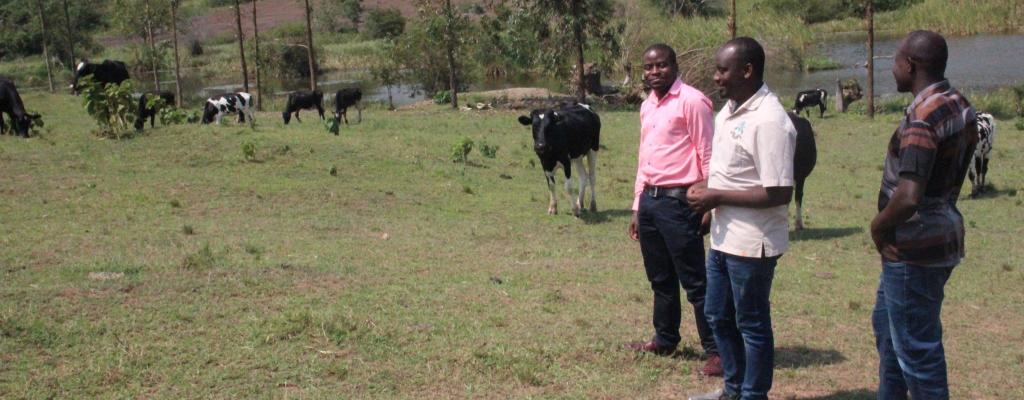 Agriculture extension workers during a farm visit